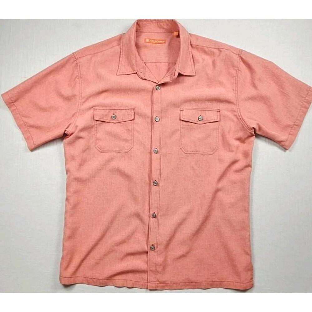 Tori Richard Men's Coral Shirt Size Large